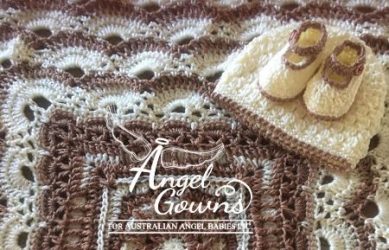 Volunteer work - crocheted blanket, beanie and booties by Pauline B